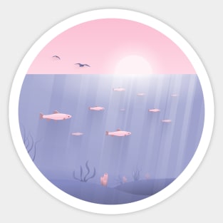 Flat sea landscape Sticker